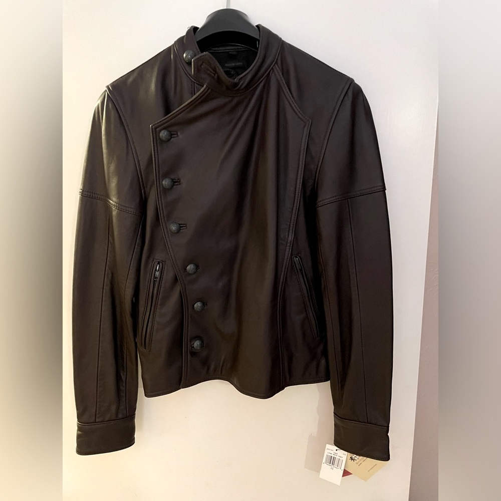 English Laundry Black Leather Moto Jacket NWT Size XS